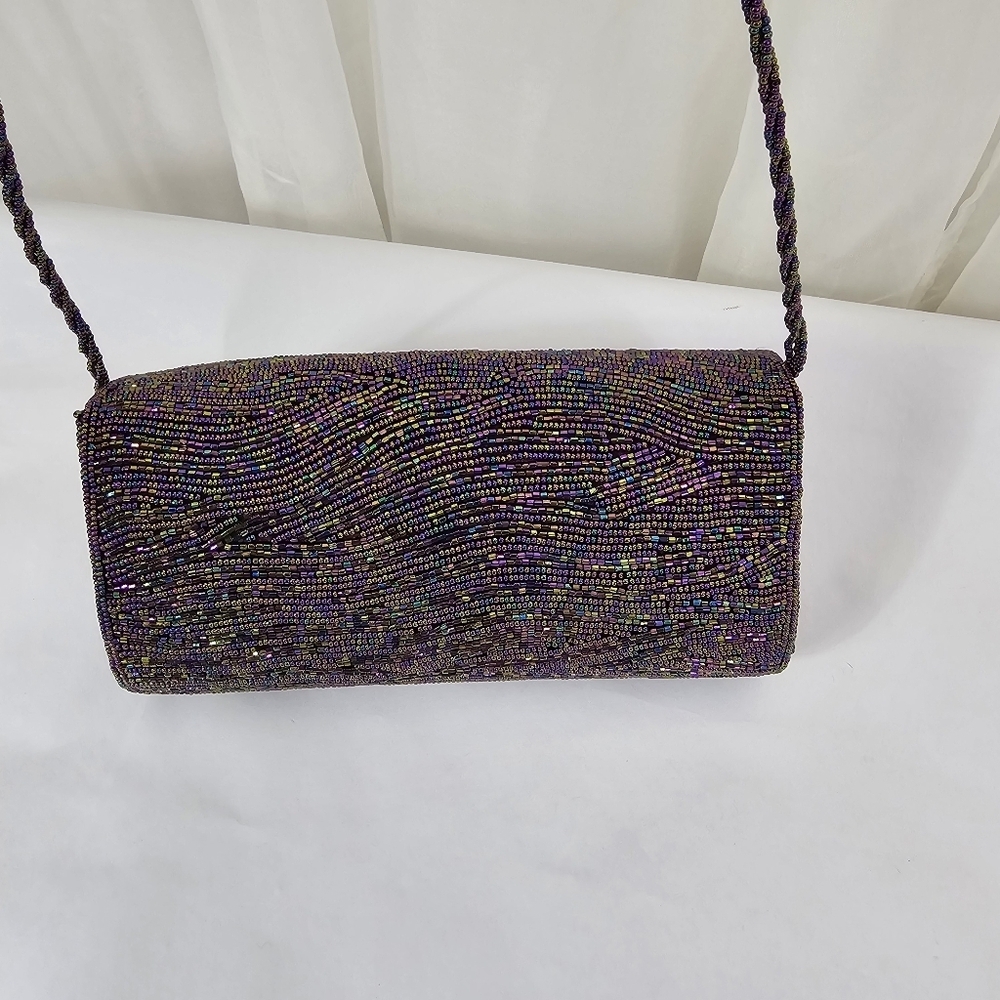 Inge Christopher Iridescent Beaded Multicolor Eve… - image 5